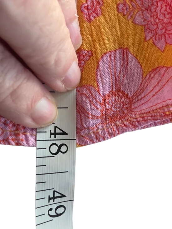 Angie Pink and Orange Floral Maxi Dress with Twist Bodice Size Medium - Picture 8 of 9